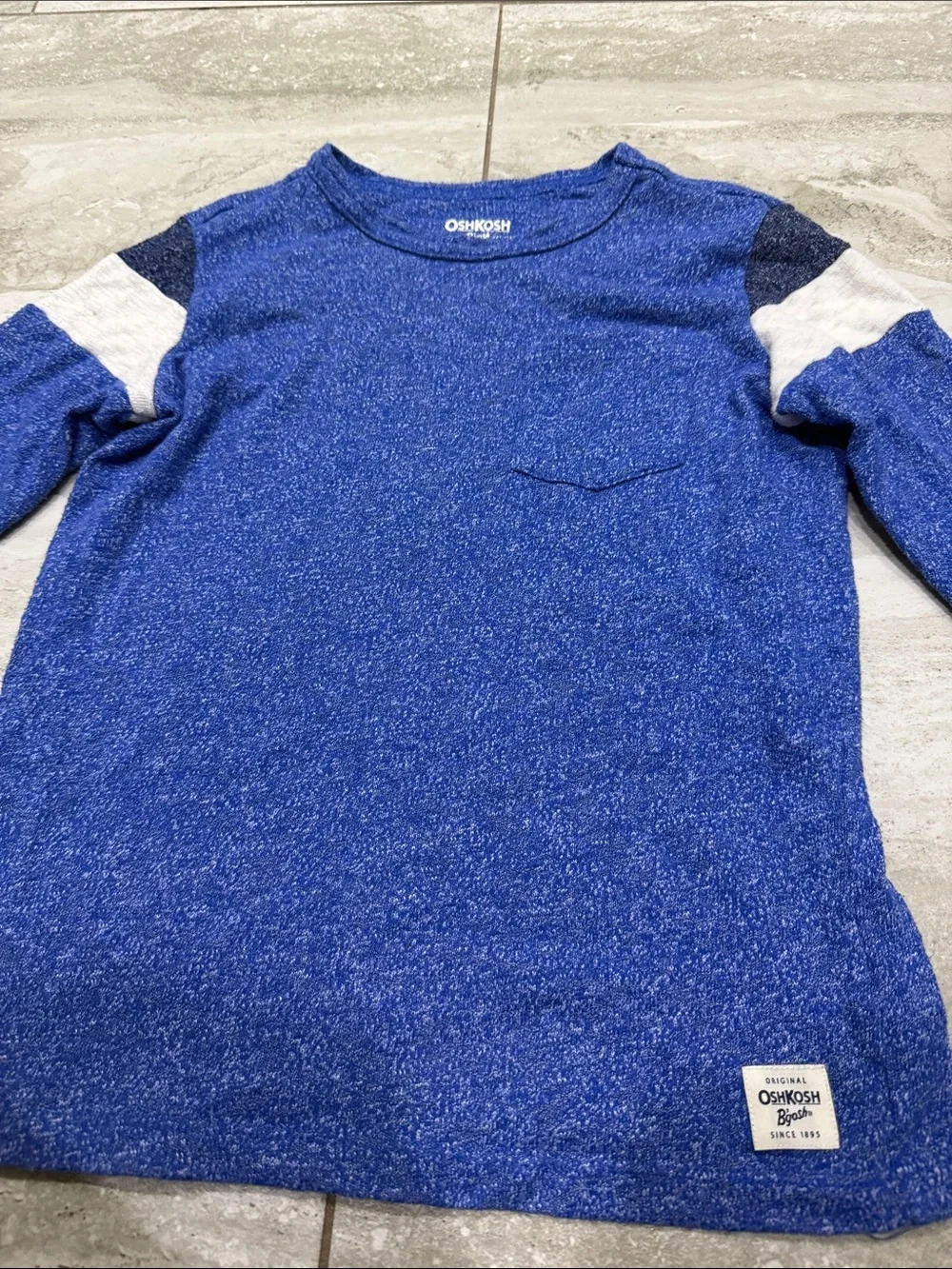 OshKosh B'gosh Royal Blue Long Sleeve Tee with Contrast Stripes
